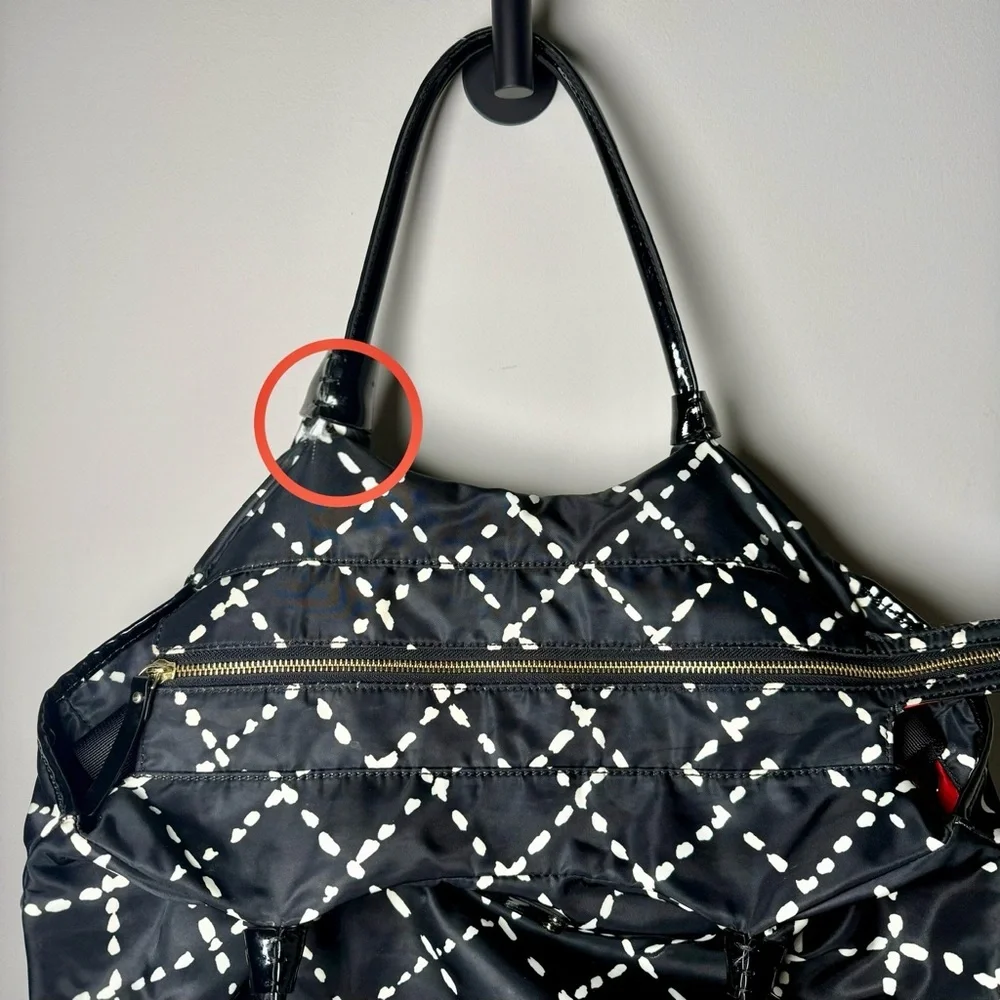 Kate Spade “Sew Be It” Stevie Bag | Black White Crosshatch